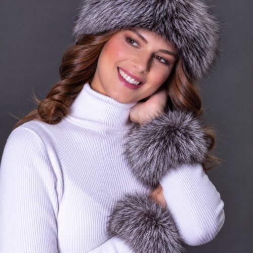 kožušinová manžeta strieborná líška